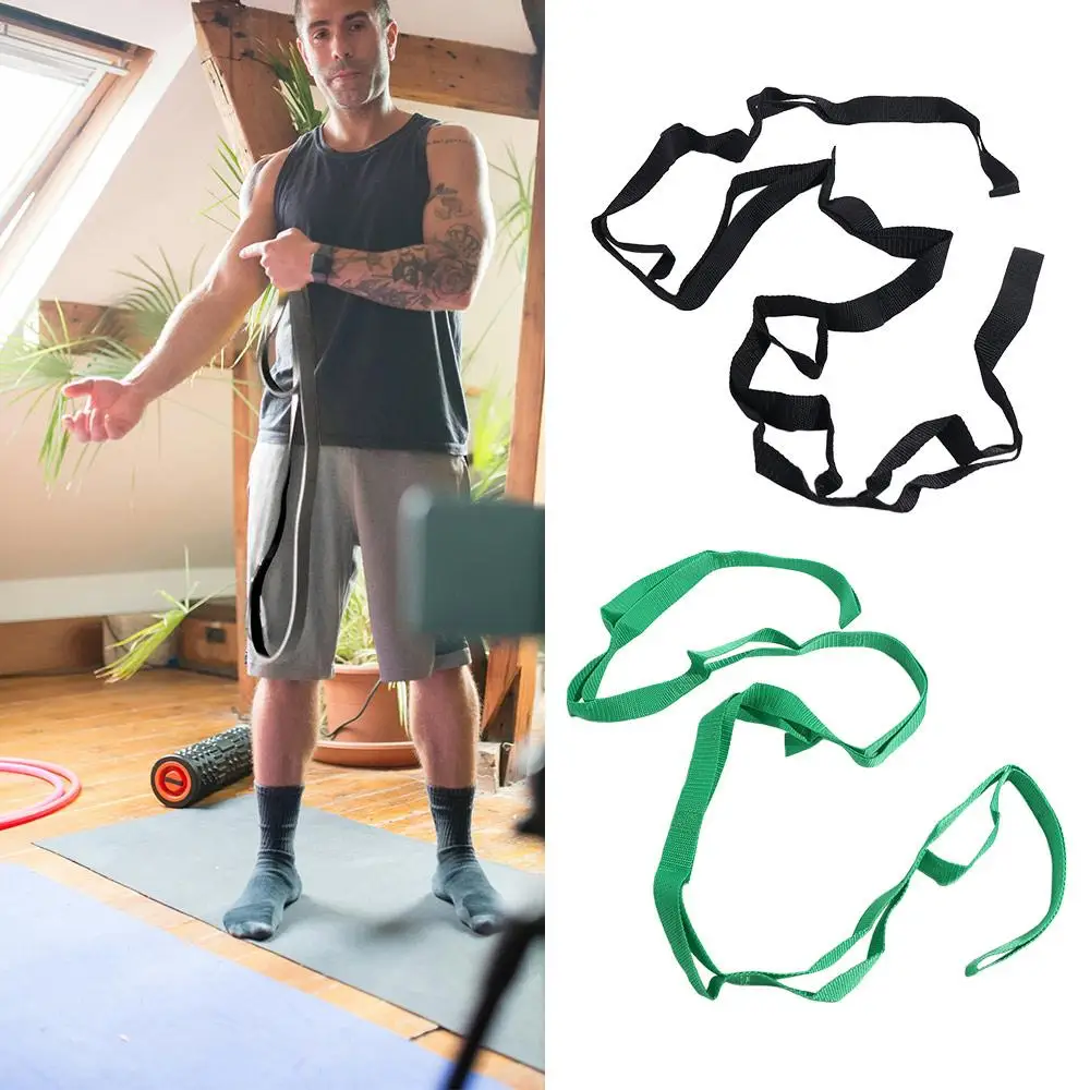 Adjustable Yoga Stretch Band Breathable 10 Loops Yoga Resistance Band Multi-Section Comfortable Non-Elastic Stretch Straps