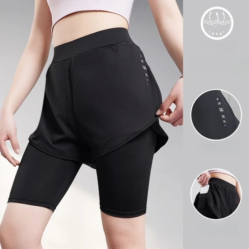 Sommer Damen Kompressions-Shorts Laufen Fitness Workout Gym Enge Athletische Schnelltrocknende Sport-Badminton-Shorts Kurze Hose – Detail 2