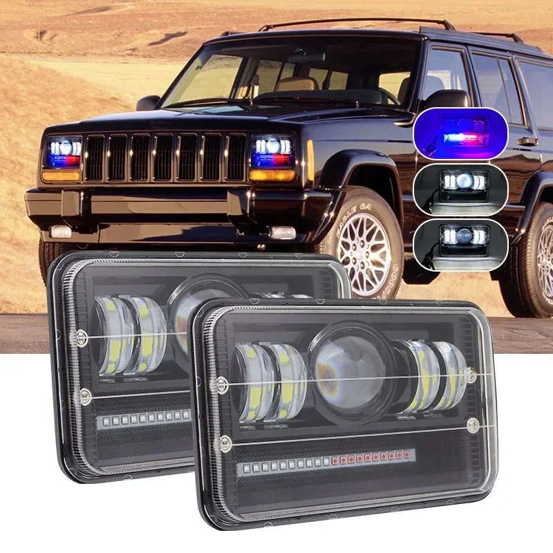

Автомобильные светодиодные фары Wrangler 5-дюймовые квадратные фары Фары для грузовиков и внедорожников