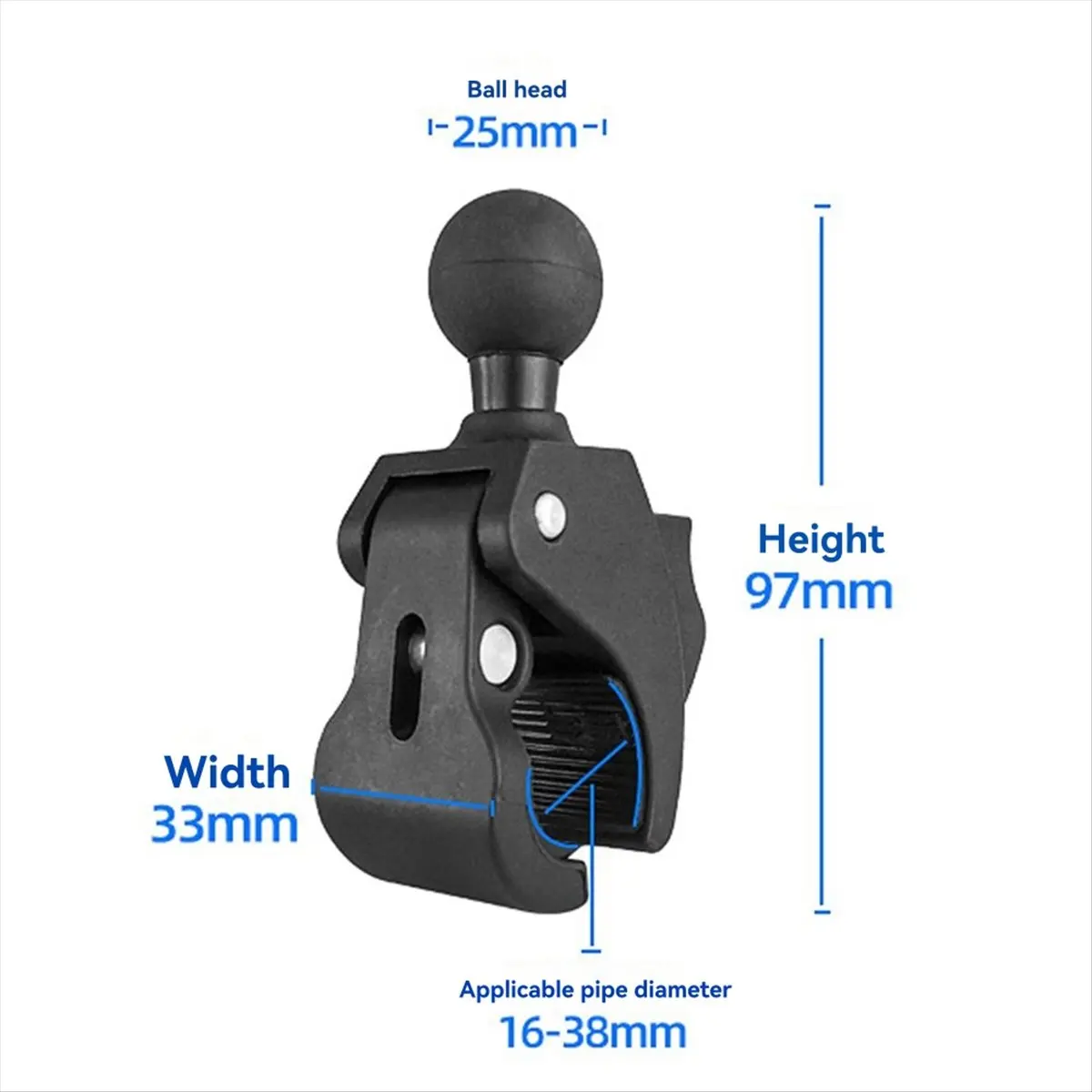 Promotion Motorcycle Handlebar Clamp Mount Base with 1 Inch Ball Mount Action Camera Bicycle Rail Clip Support