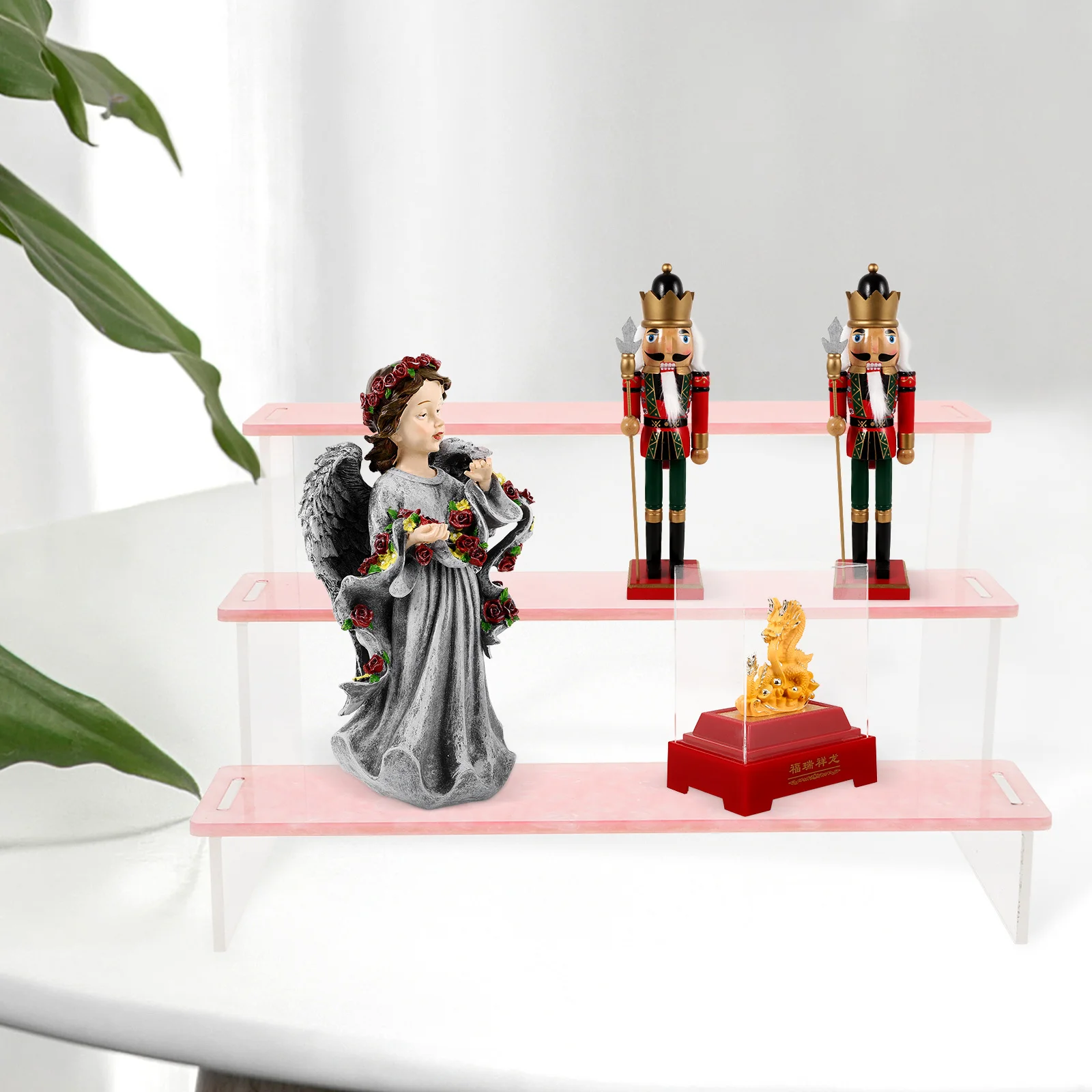 

2Pcs Acrylic Risers Display Stand 3-Tier Multi-Layer Desktop Storage Rack Clear Collection Organizer Holder Display Shelf