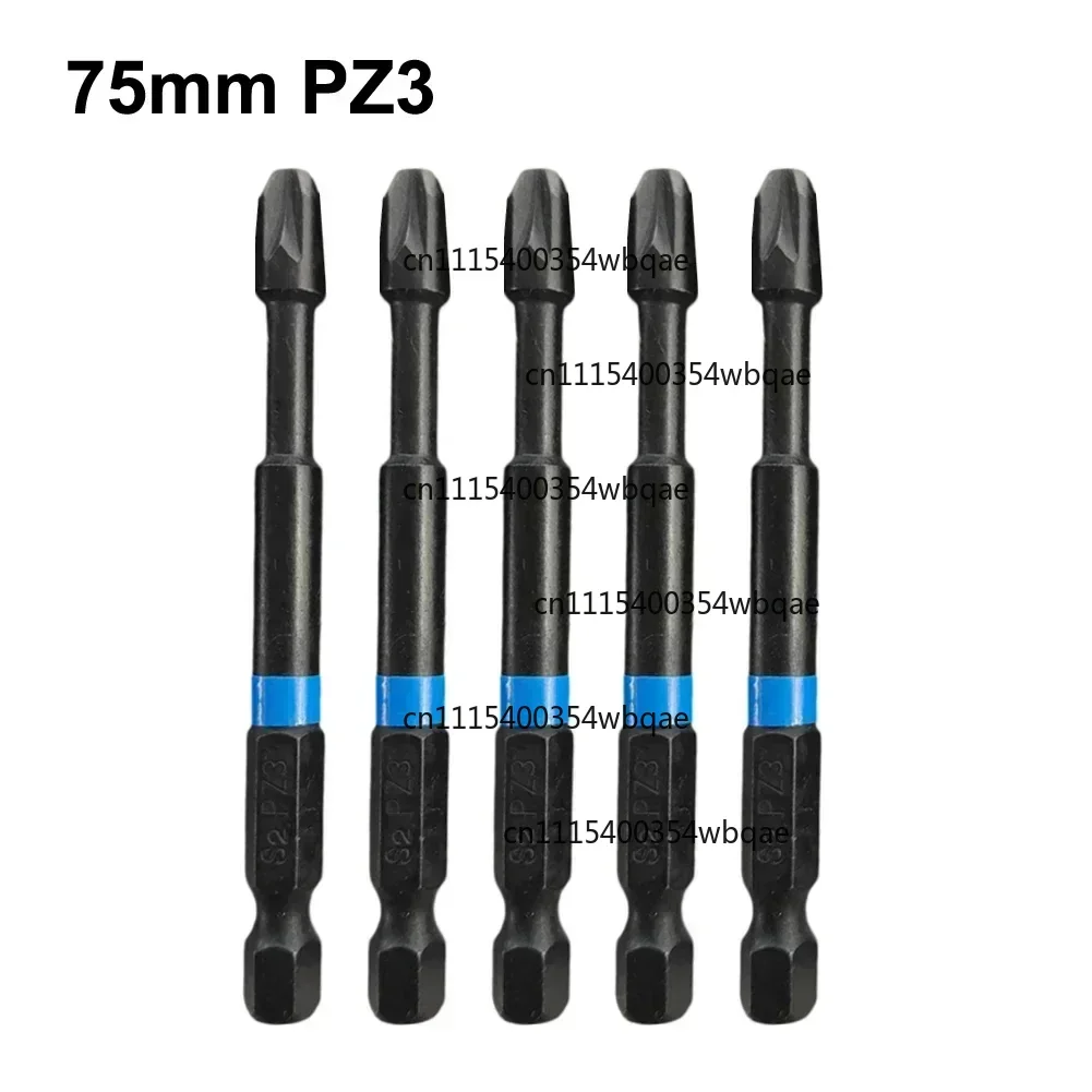 ZOCI-5Pcs Magnetic Screwdriver Bit Set 75mm 1/4inch Shank Pozidriv Head Screw Driver Bit Electric Screwdriver Bits PZ1 PZ2 PZ3