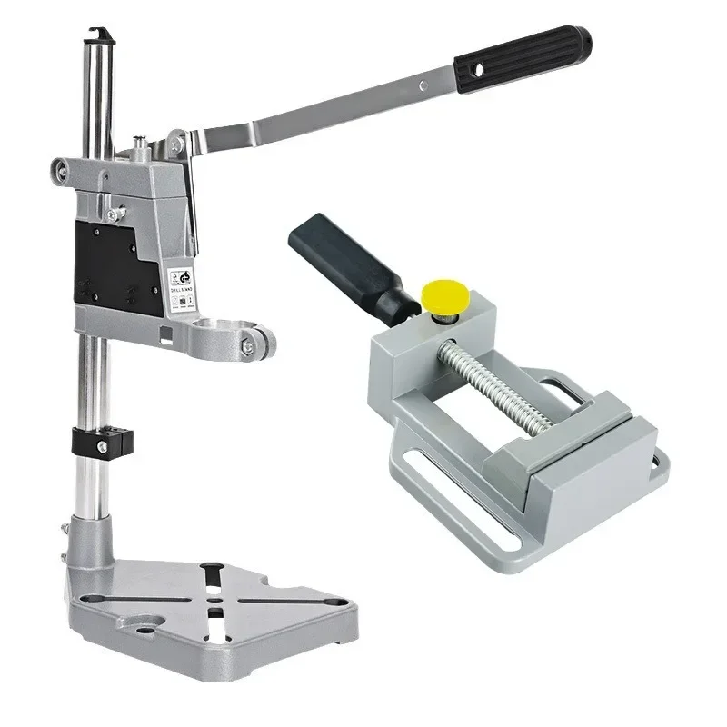 yesDrill Press Stand for Hand Drill Adjustable Bench Clamp Support Tool Hand Drill Single Hole Workstation Aluminum Base Portabl