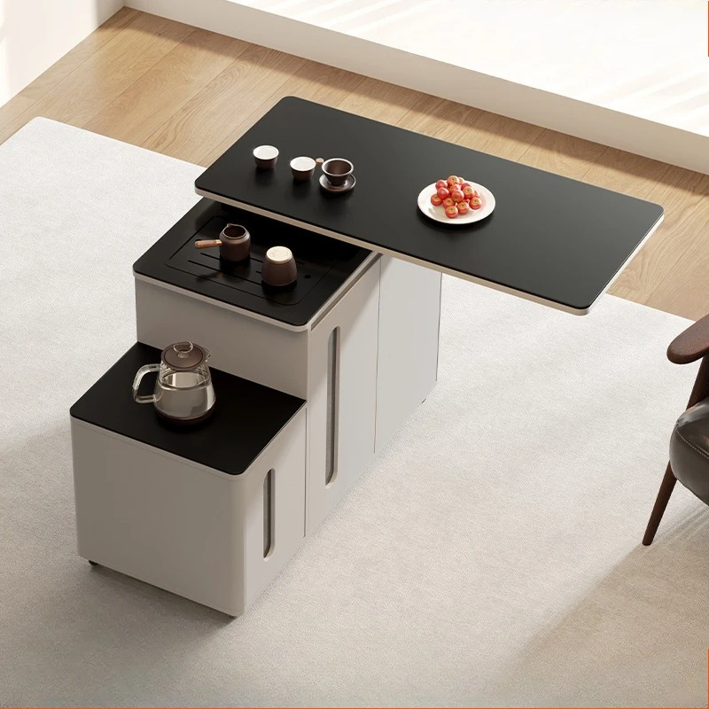 

Sofa moving side table rotating tea cabinet living room rock slab small table boiling water integrated modern side small coffee
