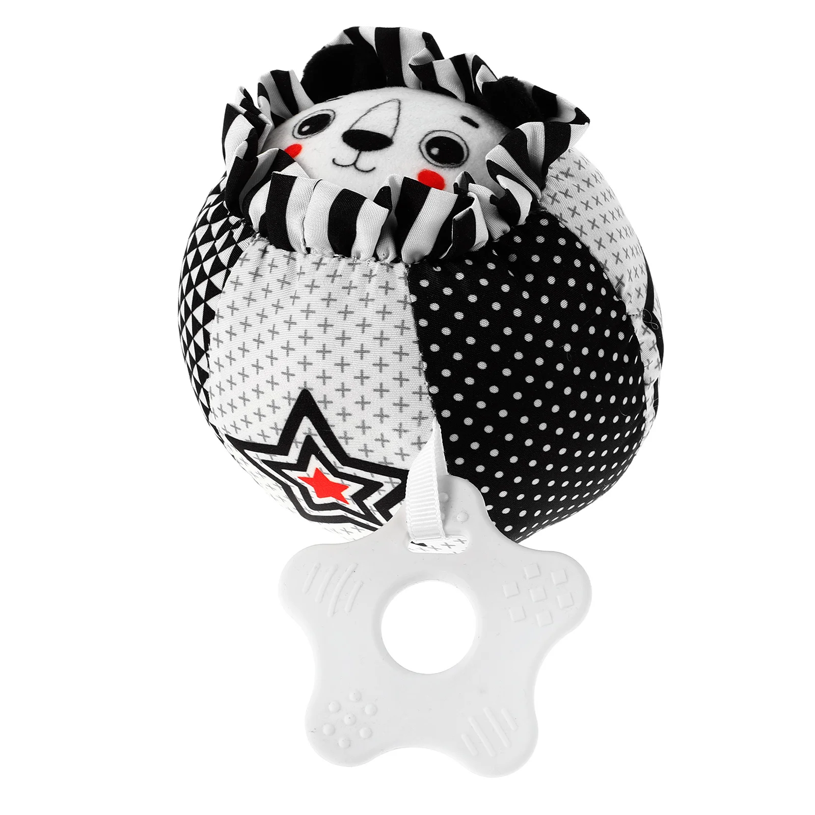 아기 조기 교육 손잡이 공 사자 모양 부드러운 섬유 감각 자극 딸랑이 태그 유모차 하이체어 배밀이 시간 유아용 잡기 공