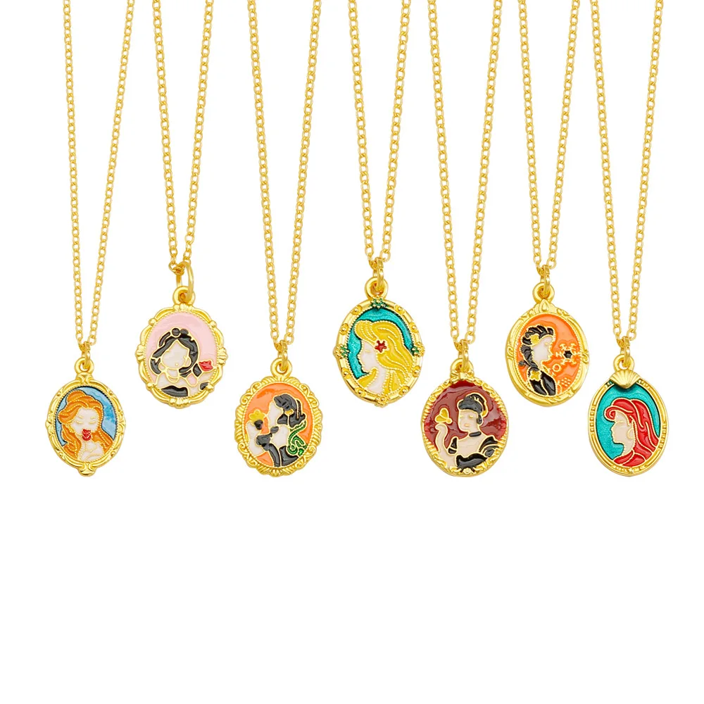 Sandgold blue oil-dripping bracelet pendant, Seven Princess Ariel Mermaid pendant, children's diy accessories, handcrafted