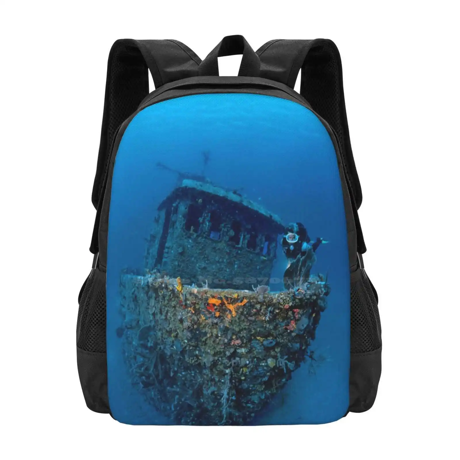 

Dreamboat Pattern Design Bagpack School Bags Tug Boat Cienfuegos Caribbean Sea Ocean Diver Underwater Norbert Probst Cuban