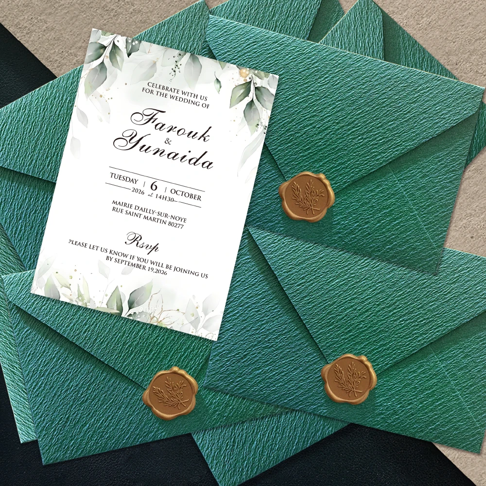 

5/10/30PCS Wedding Invitations Customized, Including Envelopes, 300g Wedding Insert Cards, and Finished Wax Seals