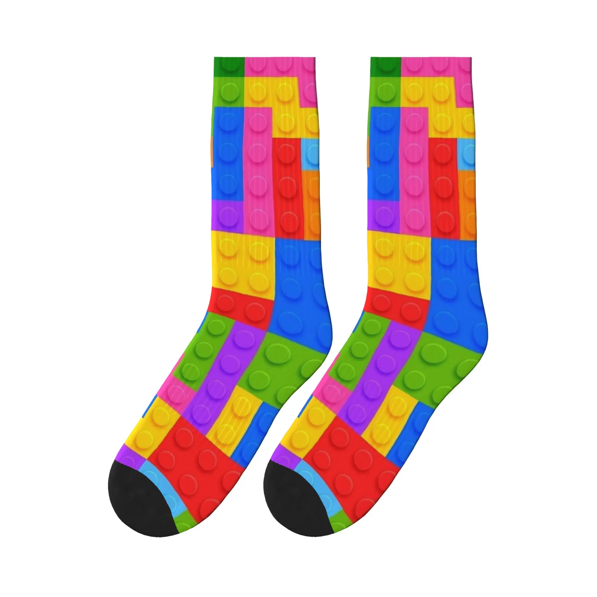 Building Blocks Print Socks  Design Stockings Anti Sweat Women Men Socks Comfortable Autumn Korean Climbing Socks