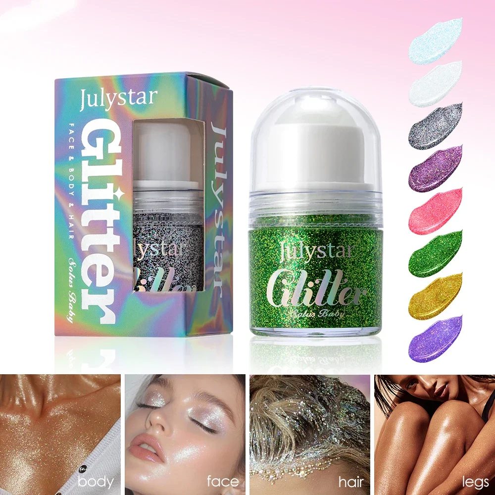 Multi-use Glitter Gel with Rolling Bead Design, Moisturizing Sparkle Sequins for Carnival Rave Cosplay Makeup
