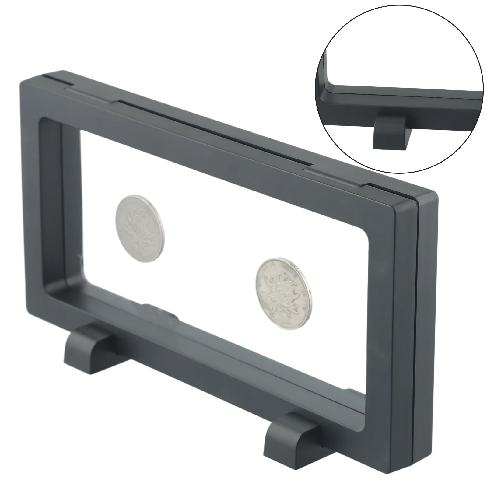 Coin Holder Display Box with PVC Frame and PE Film for Organizing Jewelry Stamps Medals and Collectible Keepsakes
