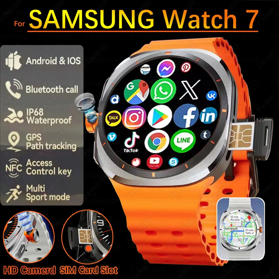 

2025 New For Samsung Korean Galaxy 7 AMOLED Smart Watch Men Women 1400 Battery Clock BT Talk NFC GPS Tracker Men Smart Watch