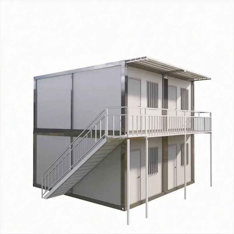 Prefab Container Assemble Home 2 Storey Building Double Storey Prefabricated Flat Pack House with Toilet for Suriname