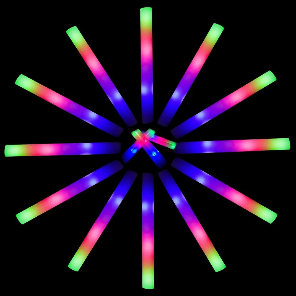 

150 Pcs - Light Up Foam Sticks Colorful Flashing Effect, Led Lights Glow for Wedding Concert Raves,Glow Sticks Bulk