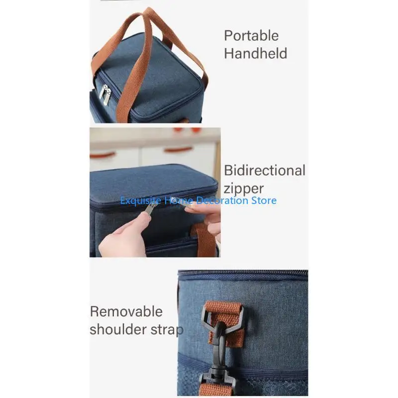 

L5BF Waterproof Insulated Lunch Bag Comfortable Shoulder Container for Student