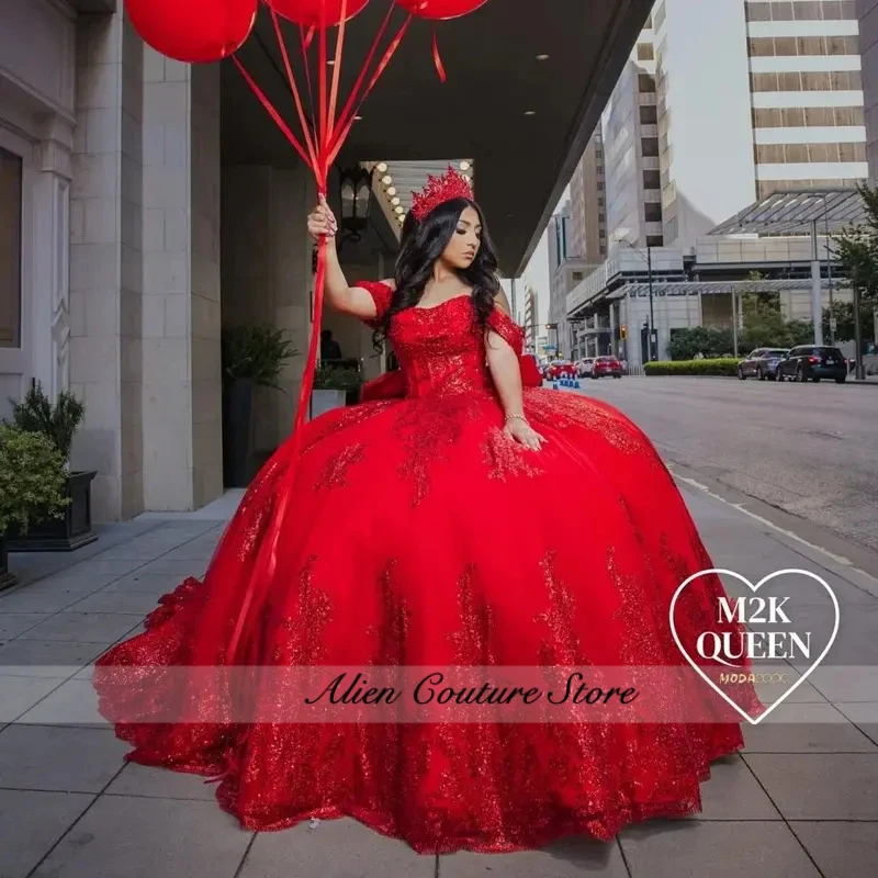 Ball Gown Dress Quinceanera for Girls Sequin Bow Royal Train Special Events Occasion Vestidos De 15 Anos Customized