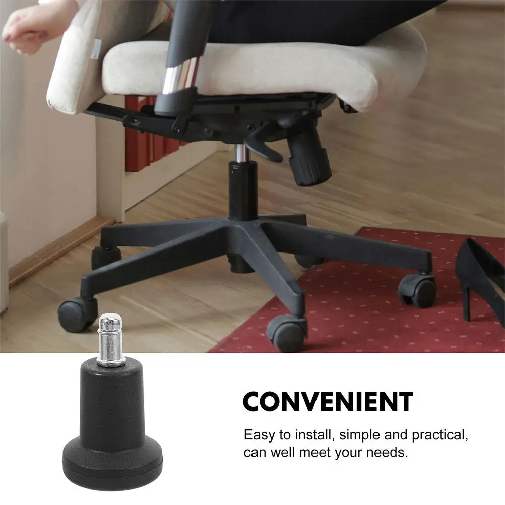 5Pcs High Foot Fixed Casters Circlip Chair Wheels Replacement Office Furniture Casters Chair Leg Protectors Antislip Non-Slip