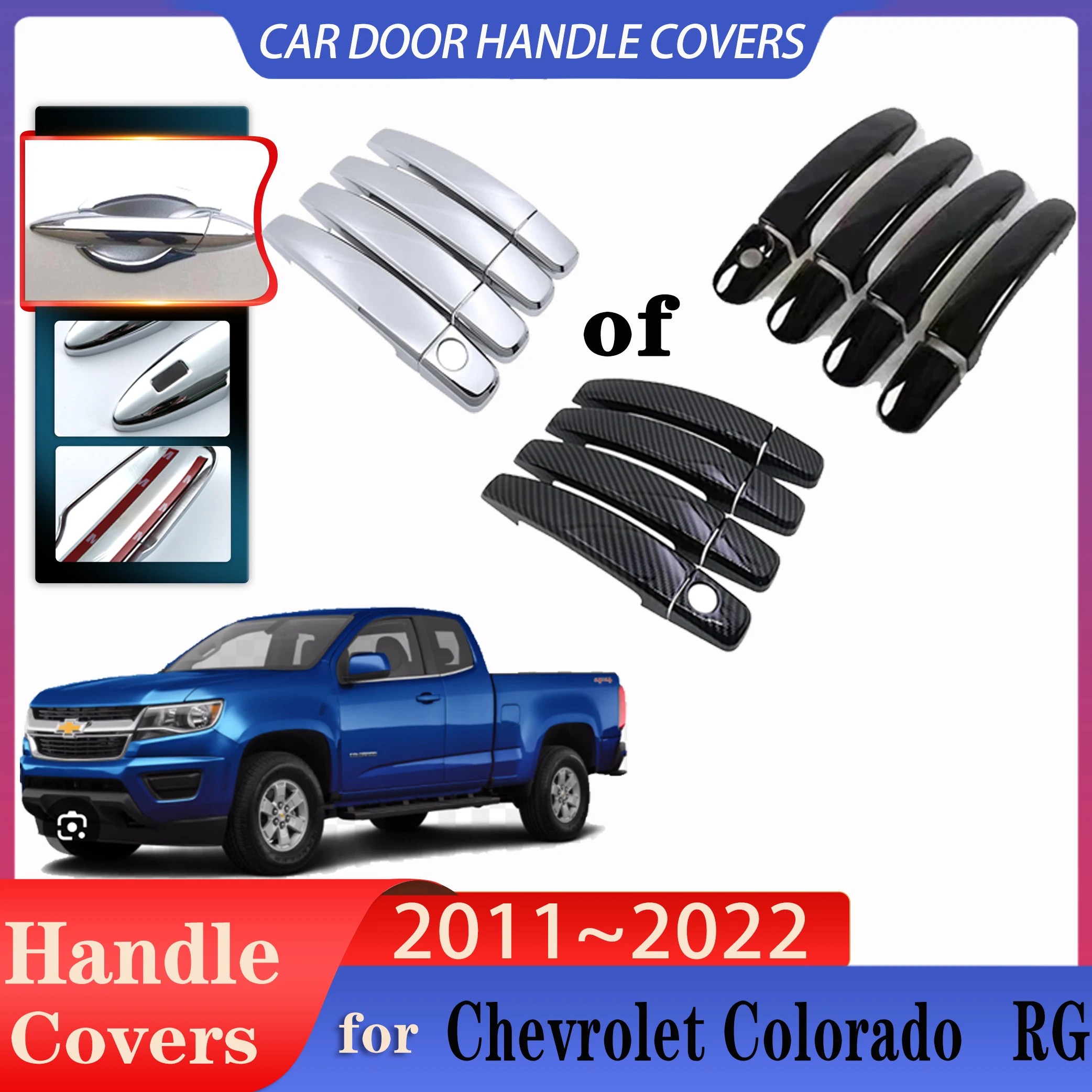 For Holden Chevrolet Colorado RG S10 2011~2022 MK2 2020 Car Door Handles Cover Exterior Scratch Protective Decor Car Accessories