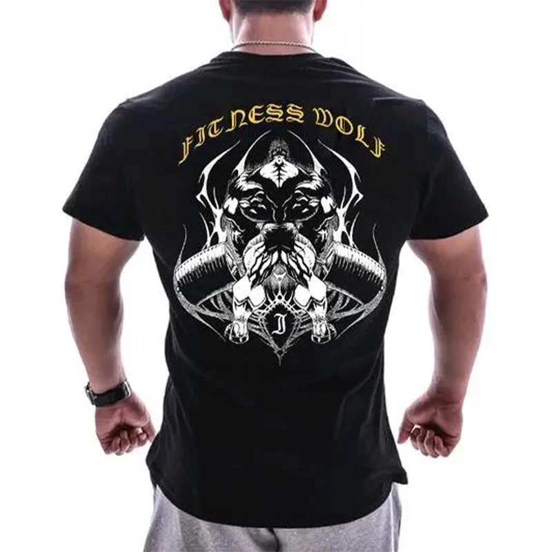 Men Gym Fitness T Shirt Muscular Man 3d Printed Tee Shirts Breathable Tops Sport Quick Dry Short Sleeves Women Casual Streetwear