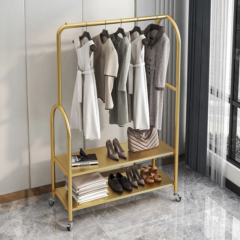 Household internet celebrity hanger, living room storage rack, and clothes rack with wheels