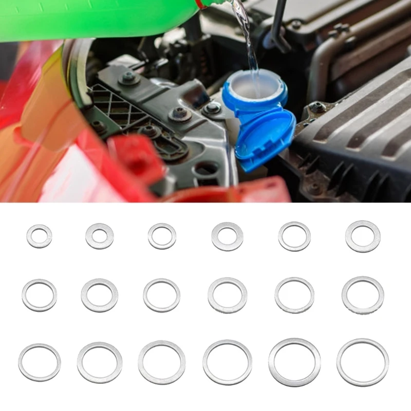 580pcs Automobile Aluminium Prises vidange d'huile Gaskets Flat Set Set Affresseurs plates complets pour une KXRE