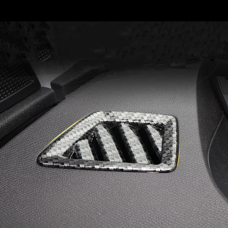 carbon fiber Car Dashboard Air Vent Frame Trim Outlet Chrome Decoration for Peugeot 3008 5008 2017 2018 2019 2020 2021 gt auto