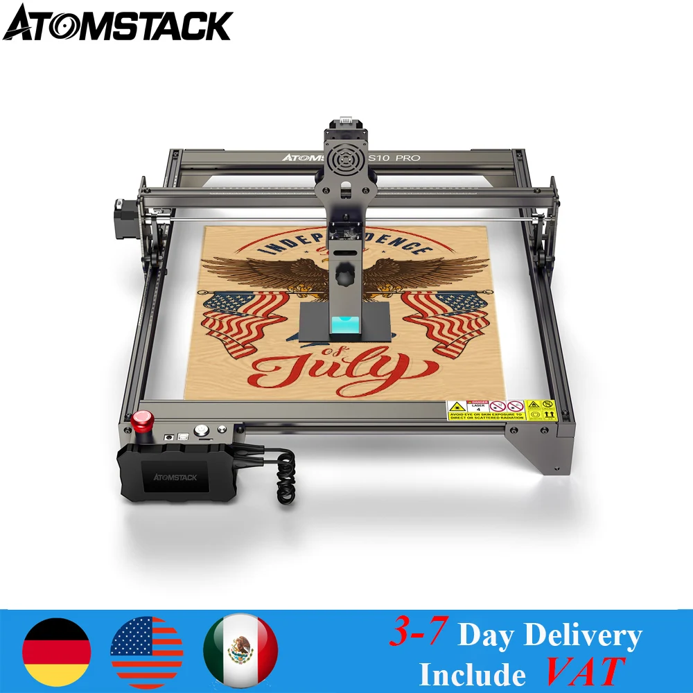 ATOMSTACK S10 Pro 50W CNC Laser Engraver Machine 10W Optical Power DIY Engraving Metal Cutting Acrylic Wood 410x400mm Work Area