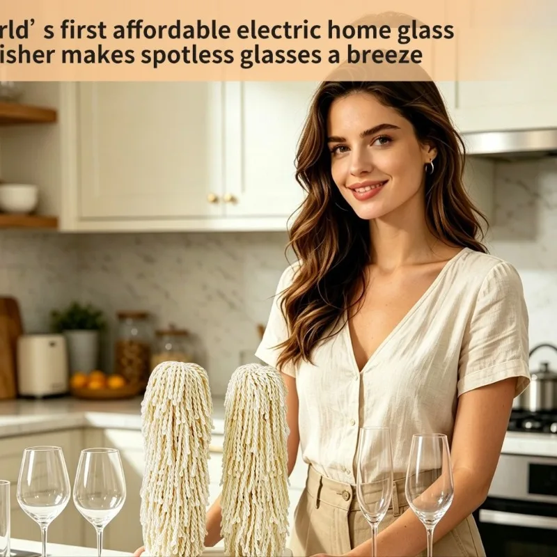 Electric Wine Glass Polisher Automatic Cup Wiping Machine Small Glass Polishing Washer for Hotel Restaurant Bar Glassware