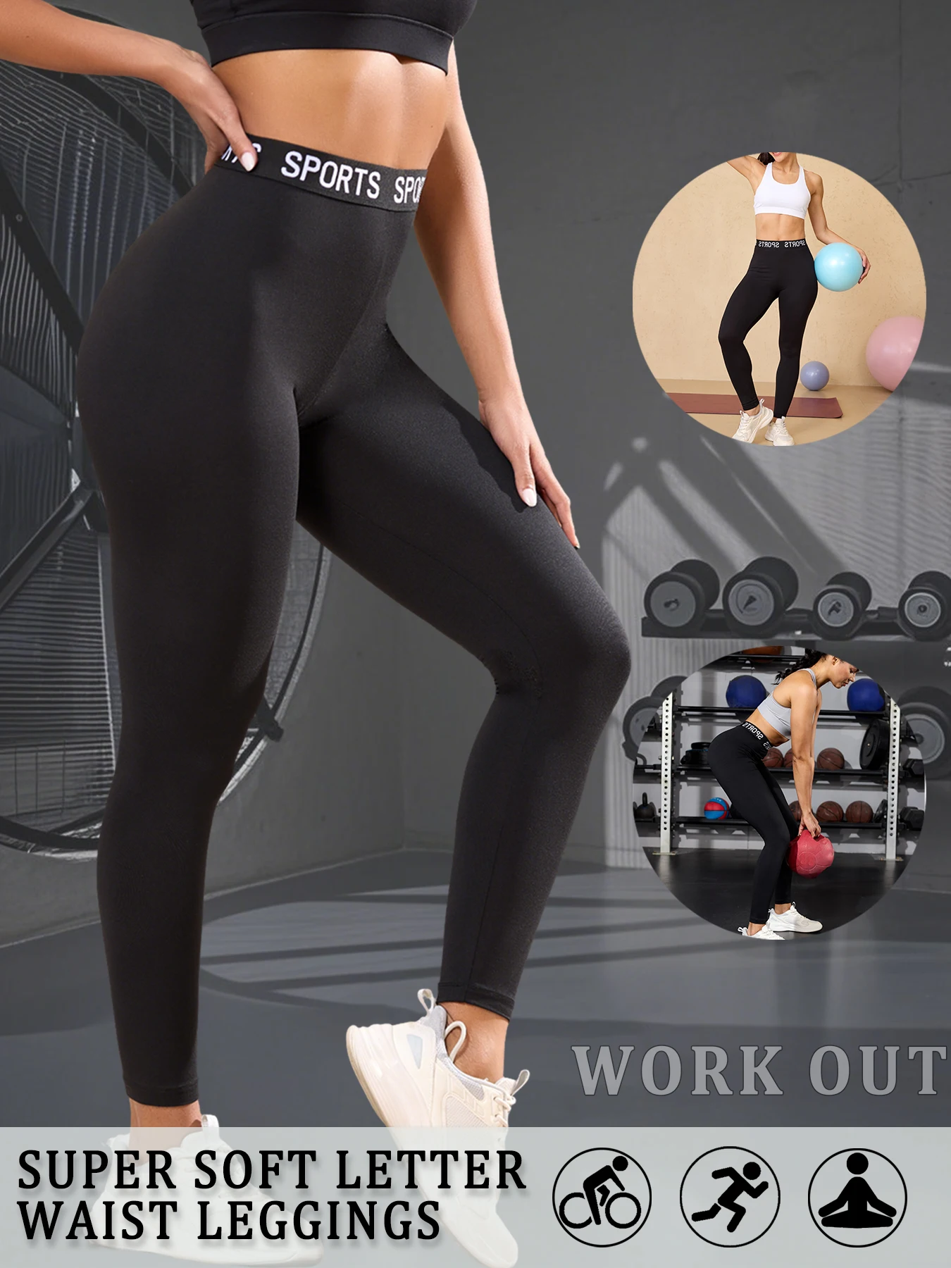 

Супер мягкие леггинсы с надписью на талии для женщин, без прозрачных тренировок, бега, йоги, спортивные леггинсы с эффектом пуш-ап для тренажерного зала, фитнеса, йоги