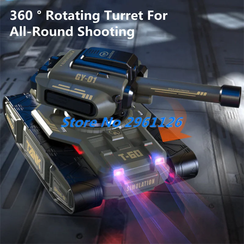 Sensor de gestos del tanque de control remoto de bala de fuego todoterreno inteligente 360 °   Efectos de sonido simulados de rotación, demostración de una tecla, tanque RC, regalo para niño