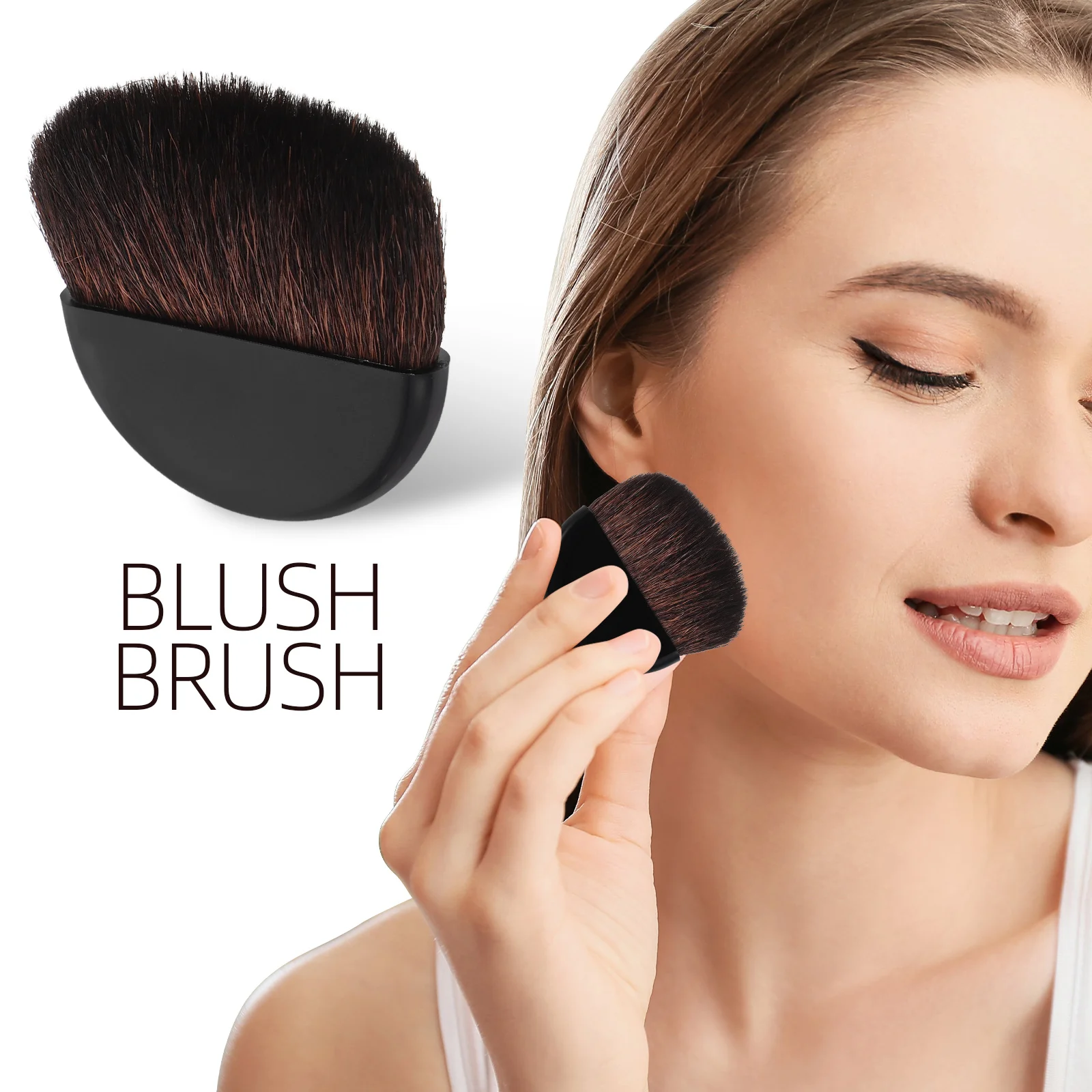 فرشاة أحمر الخدود فرشاة مكياج ناعمة صغيرة لكريم الأساس وبودرة الكونتور المحمولة والسفر والخد وفرش الوجه متعددة الوظائف #4