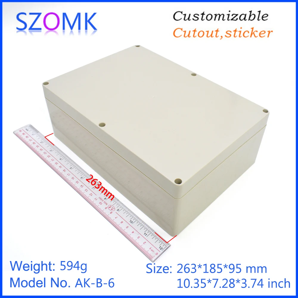 1Piece electrical abs plastic instrument enclosure 262*184*96mm IP65 electronics plastic cabinet junction housing