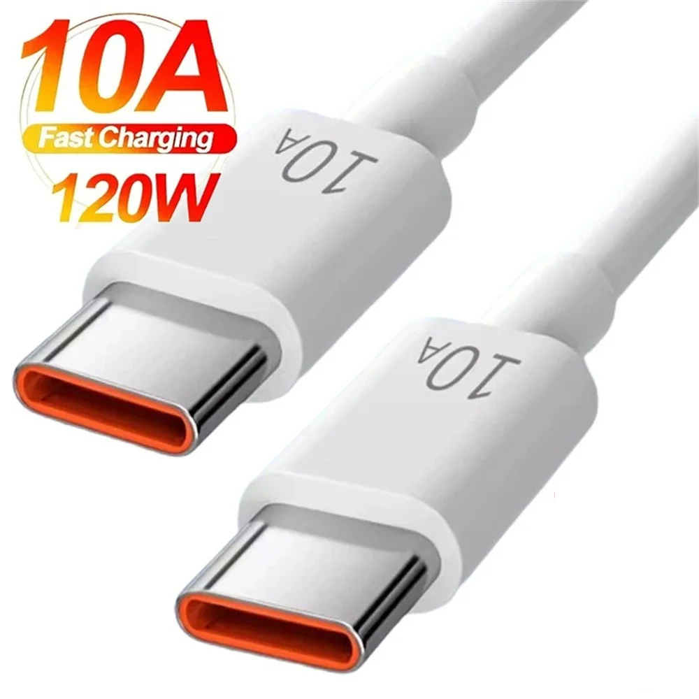 1/3 Stück 10A Kabel 120W Superschnelles Ladekabel Typ C zu Typ C Kabel Hochgeschwindigkeits-Datenübertragung für iPhone Samsung Xiaomi Ladekabel