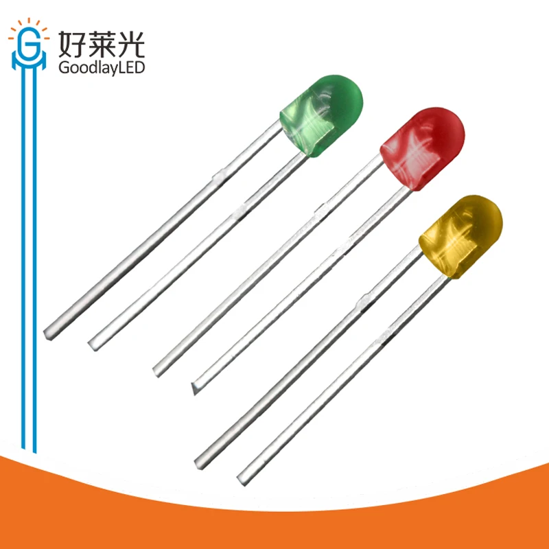 

1000PCS 3x4.1mm Round Edge Short Leg DIP LED Color Highlight Red Blue Green And Yellow Light-Emitting Diode