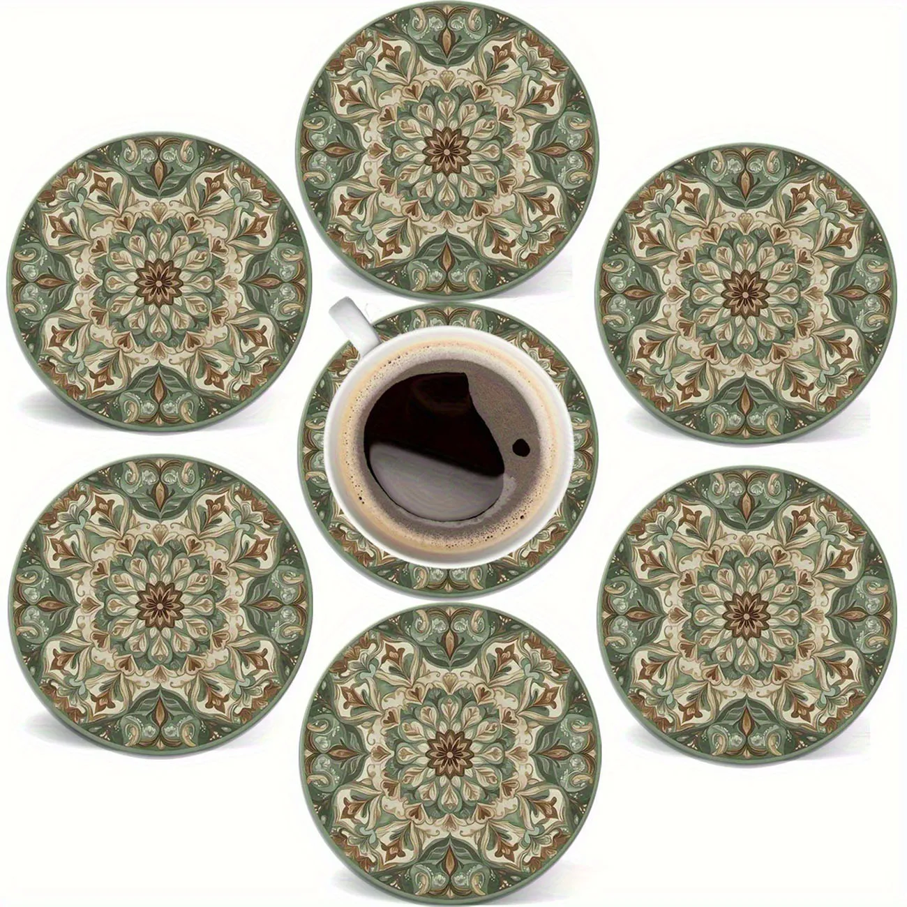 6 pièces - Sous-verres en bois, antidérapants et résistants à la chaleur, décorations de table à manger, cadeaux pour cafés et restaurants