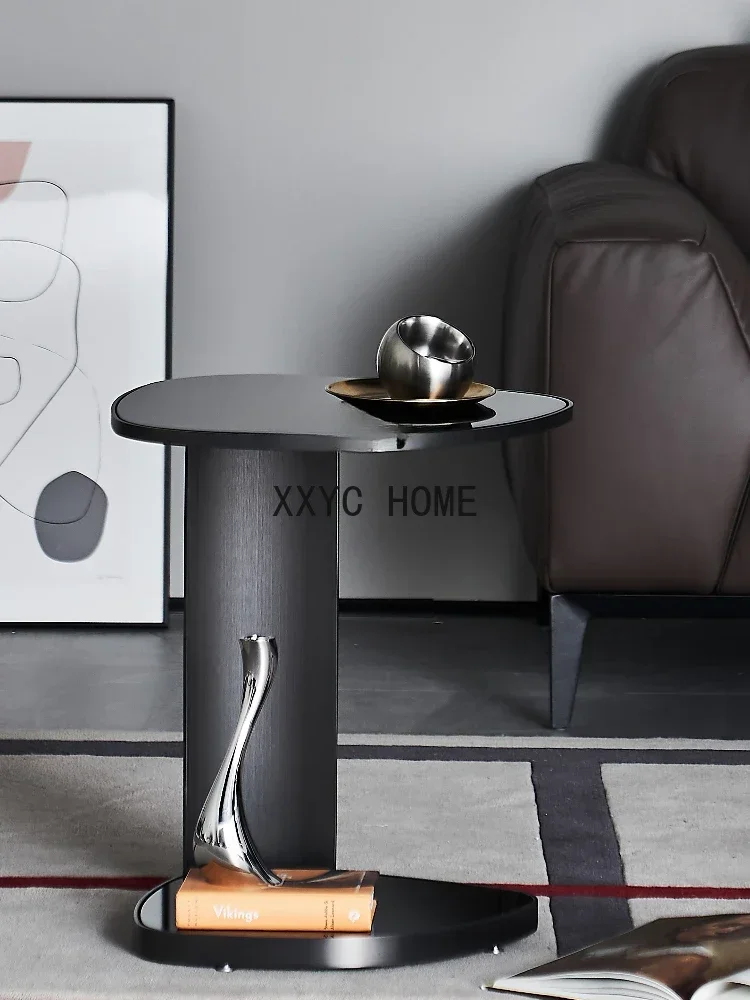 Table d'appoint Table d'angle/Minimaliste italien/Quadrée/Verre trempé