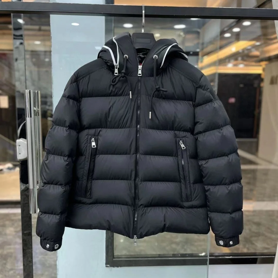 Men's winter jacket Thickened hood loose coat White goose down Wind resistance cold-resistant Casual and fashionable jackets