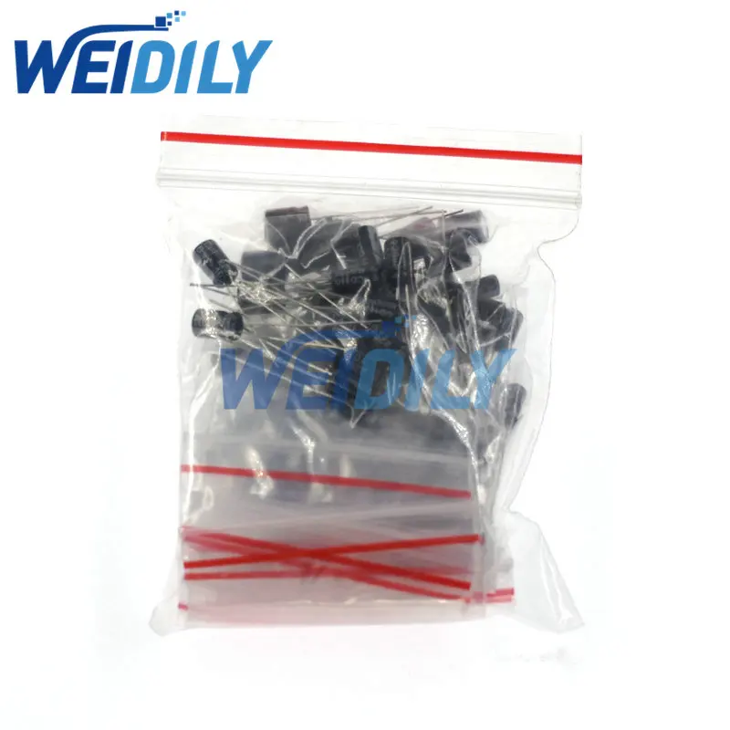 Kit de Variedade de Capacitor Eletrolítico de Alumínio, Conjunto Capacitância, Novo, 12 Valores, 0,22 UF-470UF, 120 Unidades