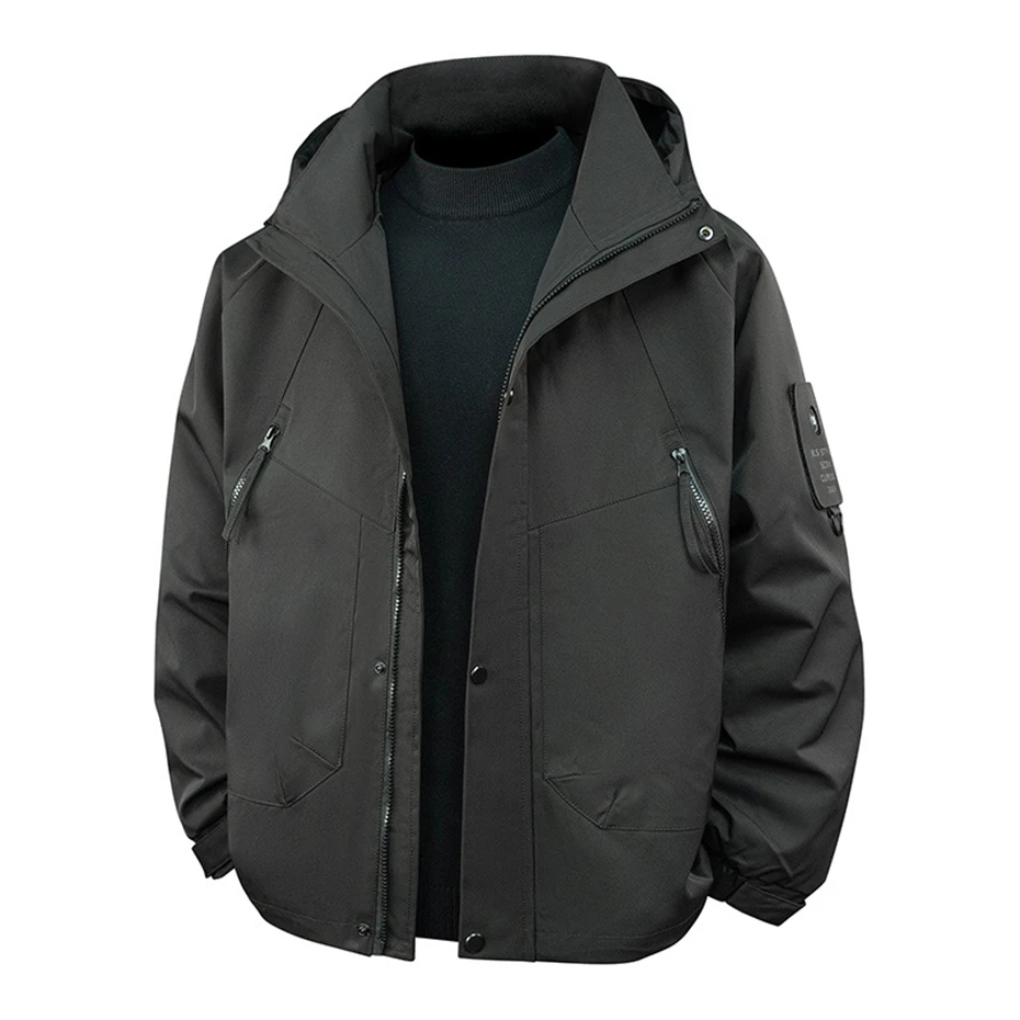 

Весенне-осенняя ветровка, мужская модная повседневная однотонная походная куртка, пальто, мужская верхняя одежда, уличная одежда