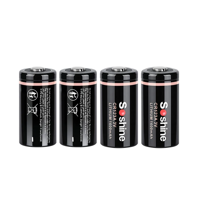 Soshine 3V CR123A Lithium Battery 3 Volt 1600mAh Batteries Non-Rechargeable Battery for Digital Camera Wireless Mouse Calculator