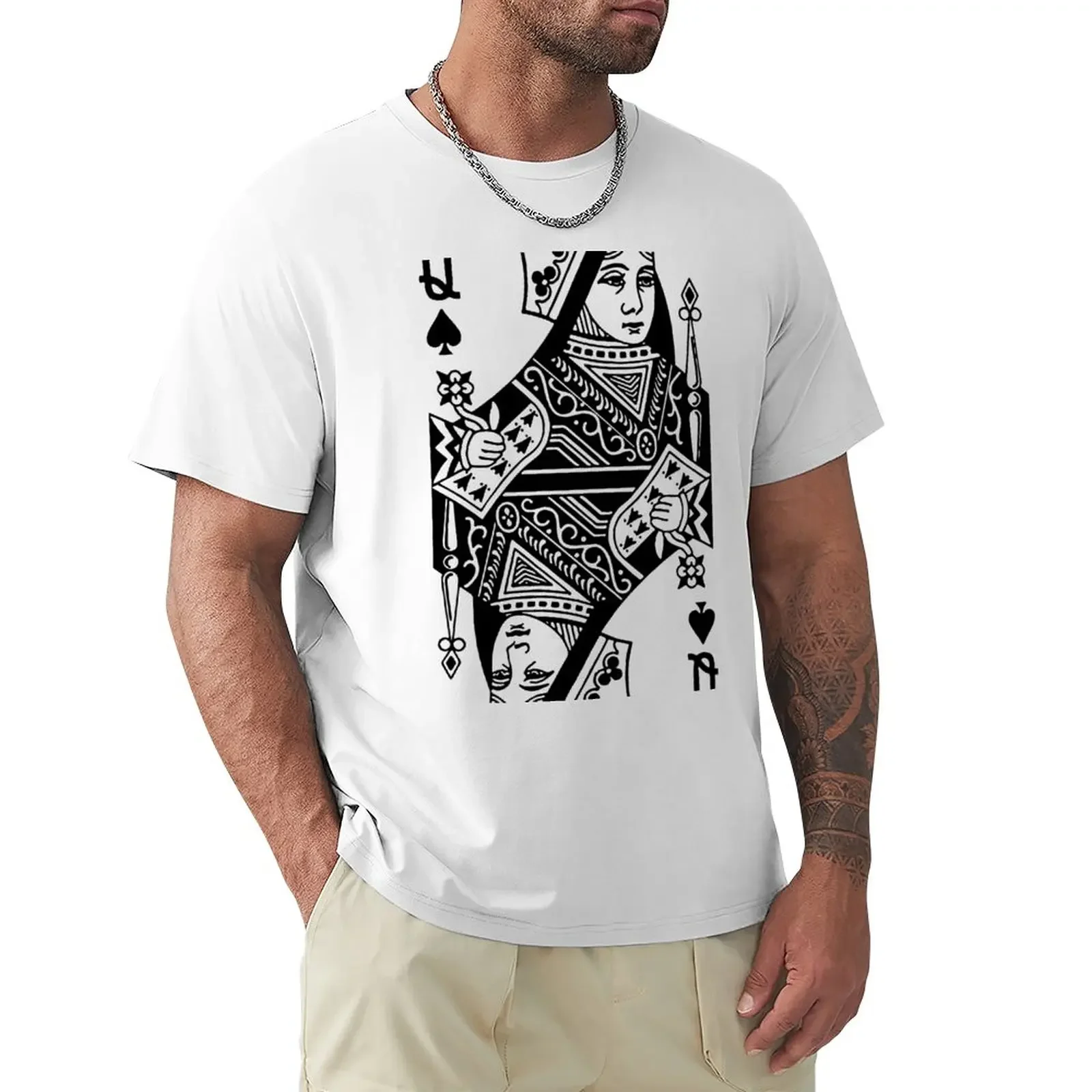 

Queen of Spades T-Shirt boys animal print sports fans Aesthetic clothing black t shirts for men