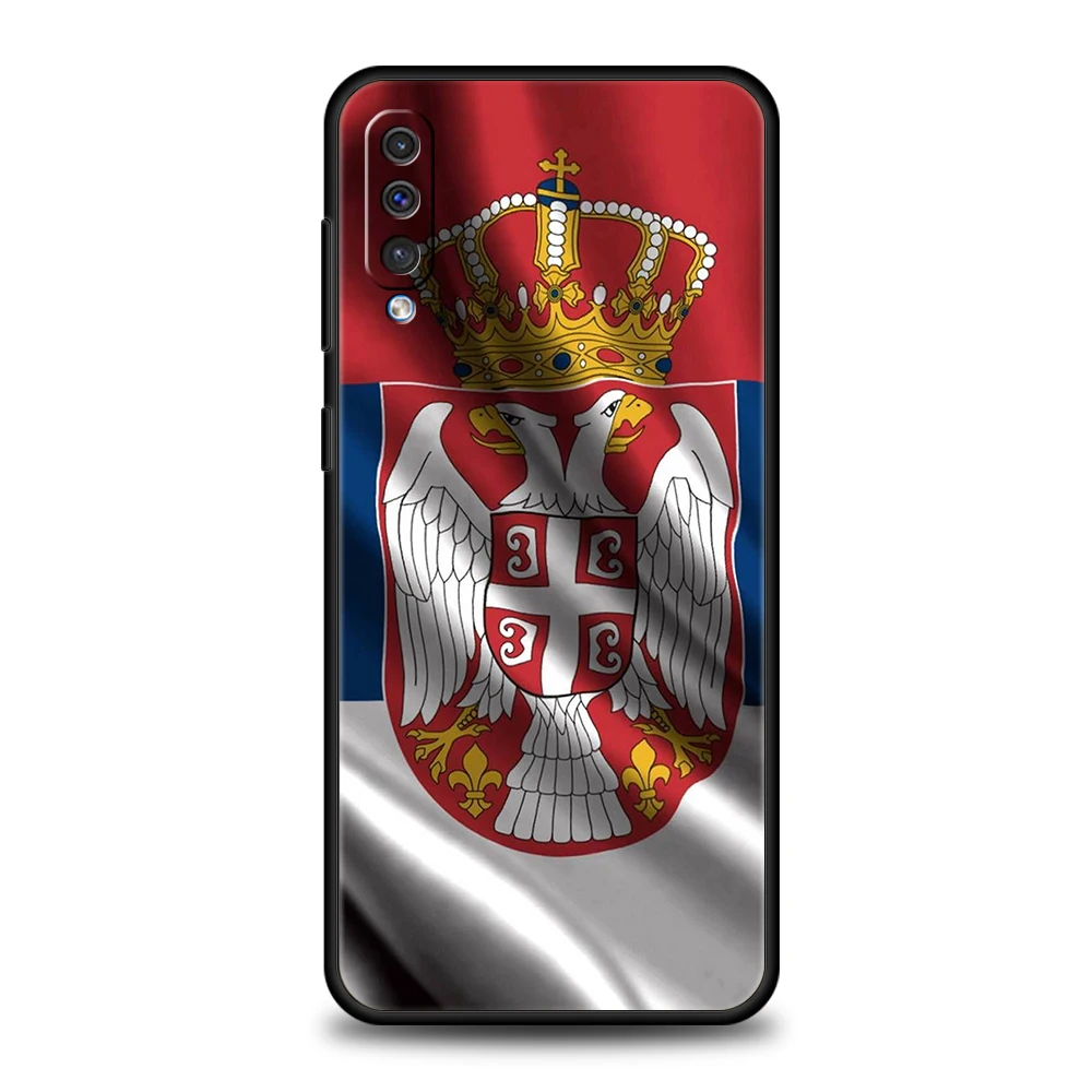 Serbia flag Badge Case For Samsung A56 A36 A26 A24 A16 A14 A12 A32 A50 A70 A20S A22 A30 A40 A34 A54 A42 A52 A04s A06 5G Cover