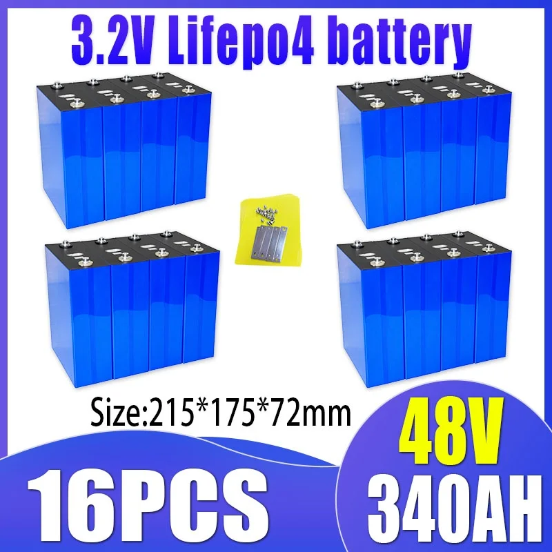 

16 шт. новый аккумулятор Lifepo4 3,2 В 340 Ач 10000 циклов DIY 12 В 24 В 48 В автомобильный морской аккумулятор для хранения солнечной энергии ЕС США без налогов