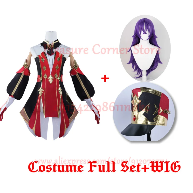

NEW Costume With Hat Genshin Impact Fontaine Chevreuse Cosplay Outfit Dress Prop Wig Shoes Full Set Uniformr,7;k'2.s;9,
