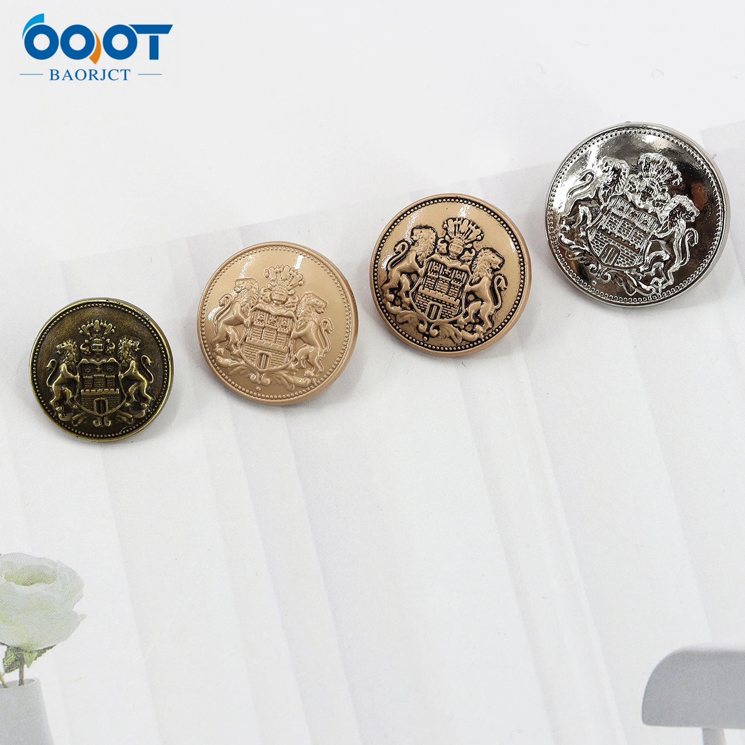 Metal Button 10Pcs/Lot Gold Color 15/18/20/22/25mm Sweater Coat Decoration Shirt Button Accessories DIY JS-0598