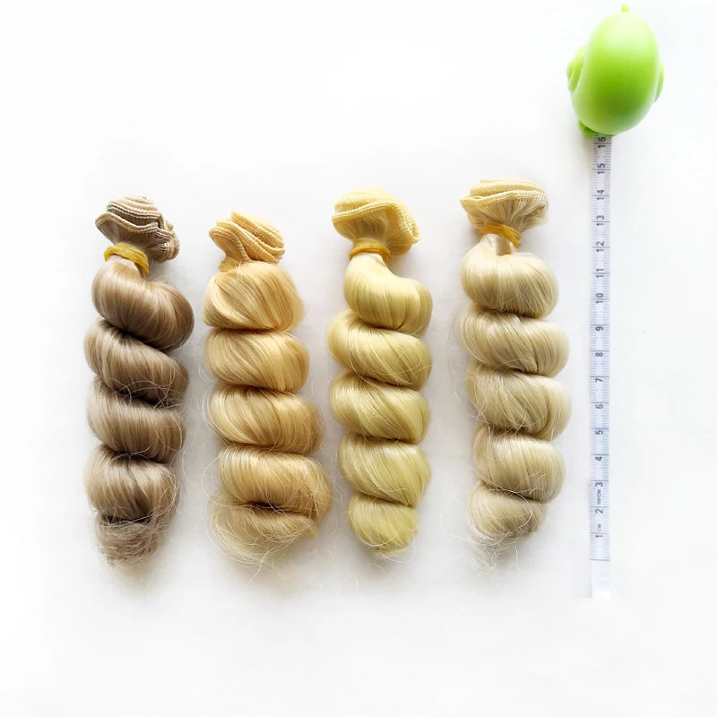 15 cm high temperature big wave handmade cloth doll wigs diy Texitle doll curl hair accessories wigs hair For 1/3 1/4 1/6 BJD/SD