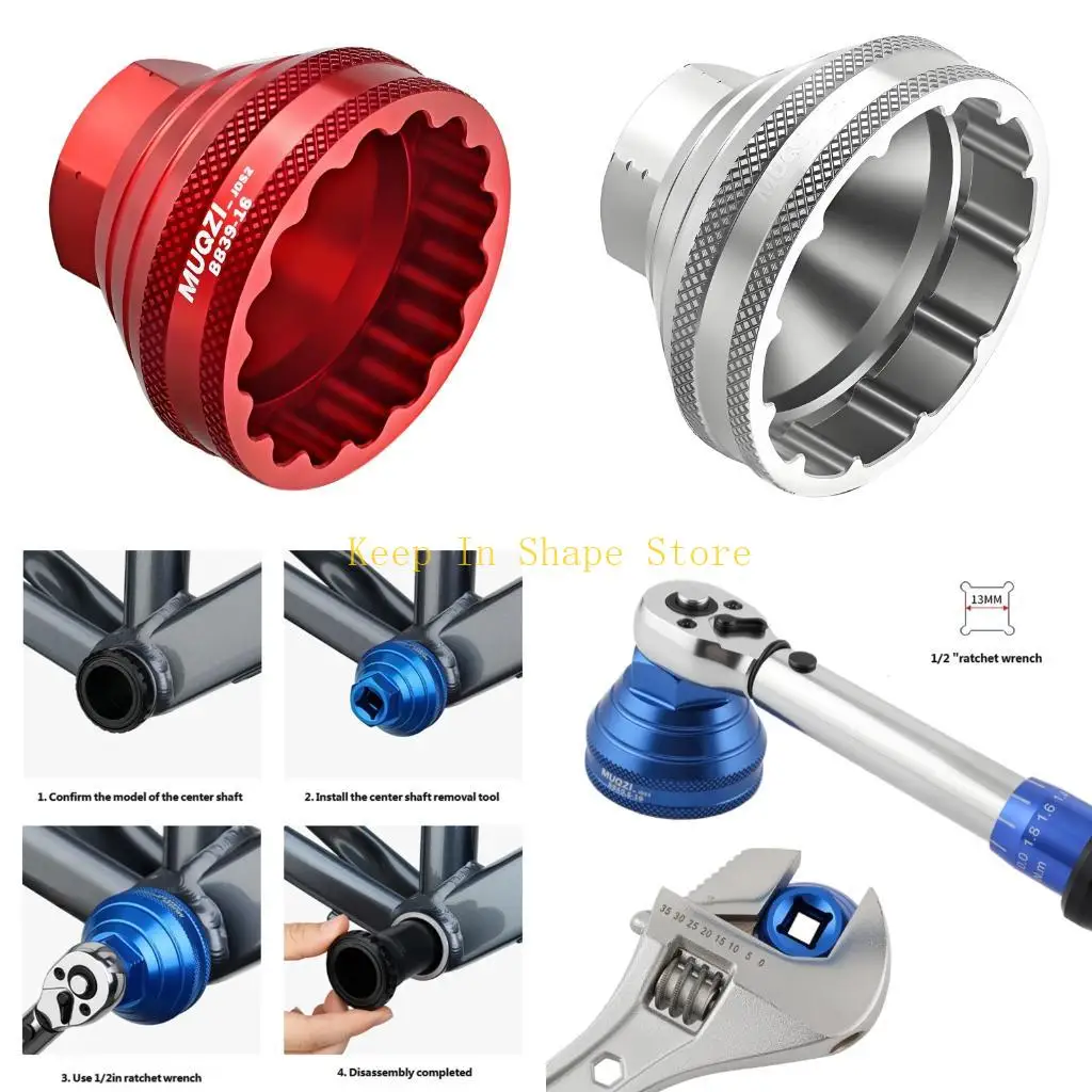 U1JC Professional Bicycles Bottom Brackets Tool High Strength Bicycles Bottom Brackets Sleeve For Mountain Bike Maintenance