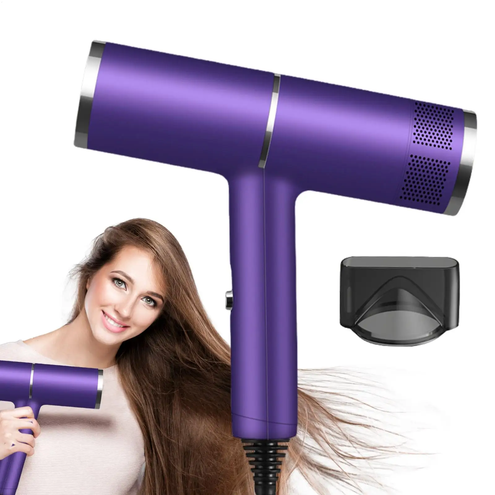 

Hair Dryer with Diffuser Negative Ionic Low Noise Blow Dryer Lightweight Travel Blower Hairdryer for Normal & Curly Hair Hotel