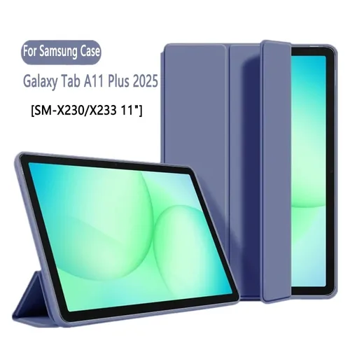 Para Samsung Galaxy Tab A11 Plus Funda 2025 11 pulgadas magnética triple PU soporte trasero suave Funda A11 + SM-X230/SM-X233 Funda para tableta de 11""