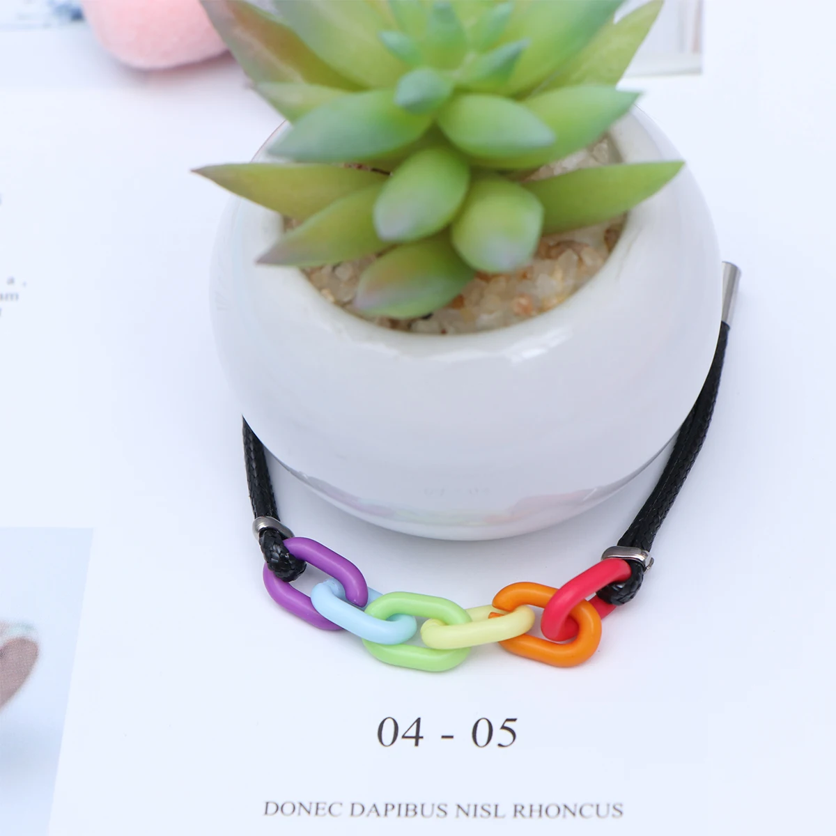 

Adjustable Rainbow Acrylic Bracelet Handmade Thickened Durable Wristband for Men Women Pride Party Gift Gay Bisexual